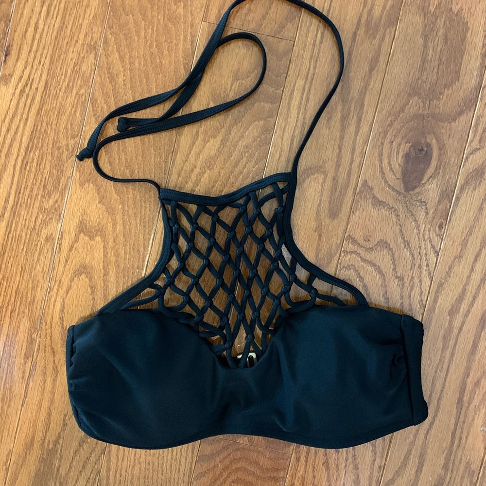 NWOT Hollister black halter bikini top
